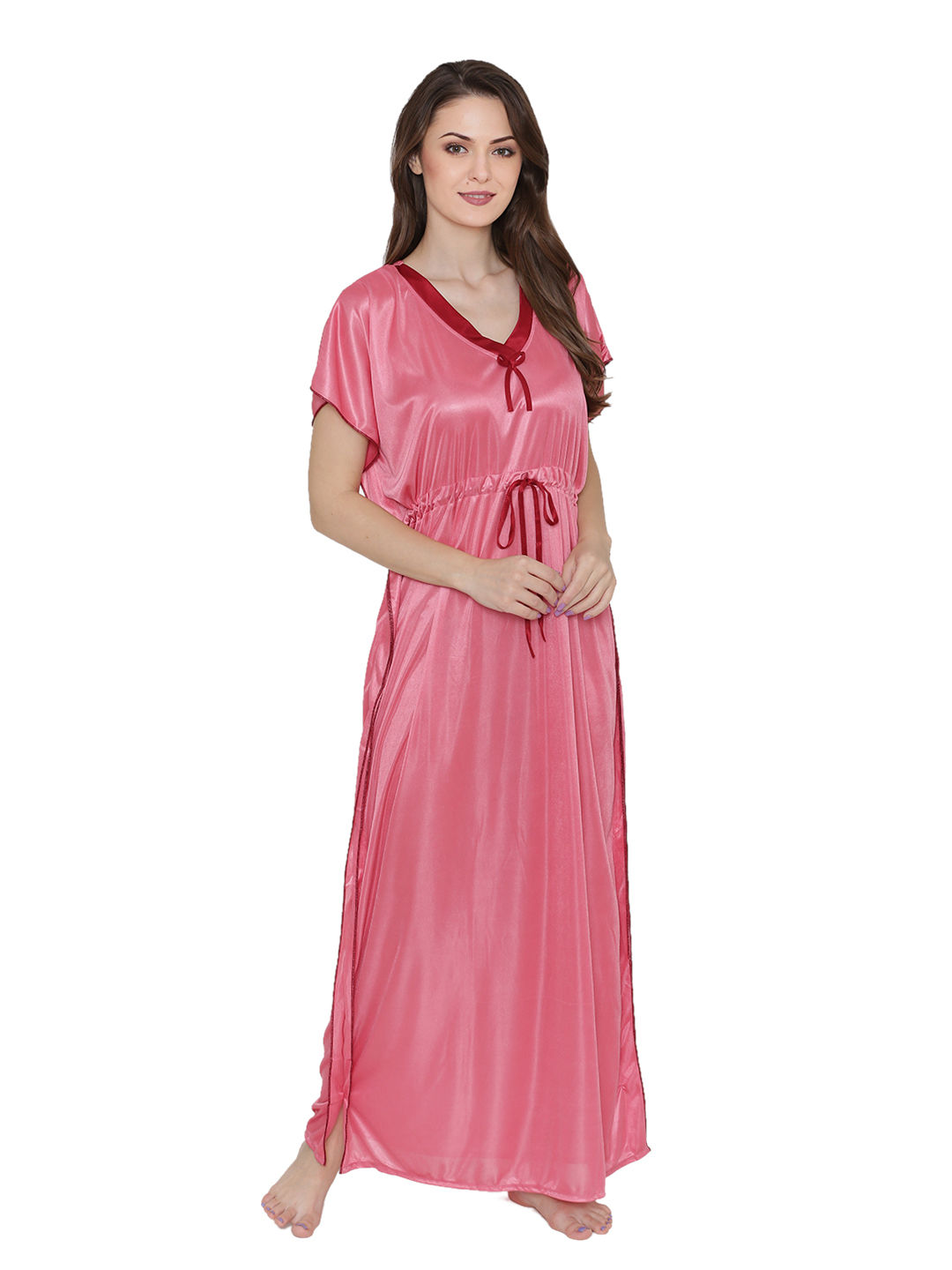 N Gal Women S Satin Nighty Night Dress Nightwear Pink Buy N Gal