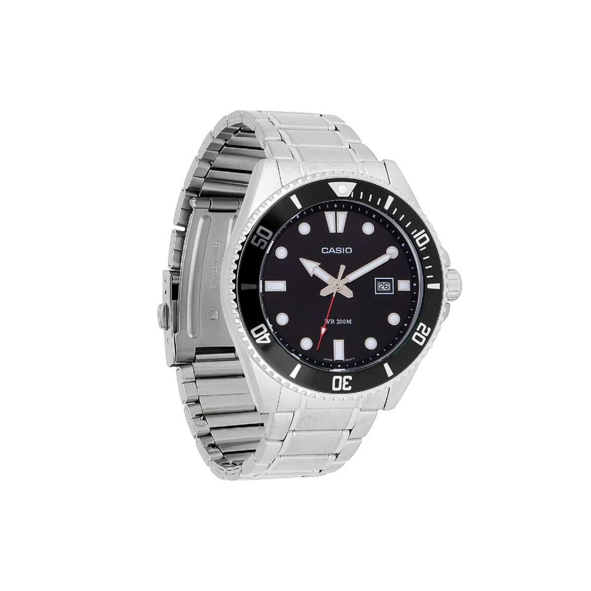 Buy Casio Men Enticer Black Dial Analog Stainless Steel Watch MDV