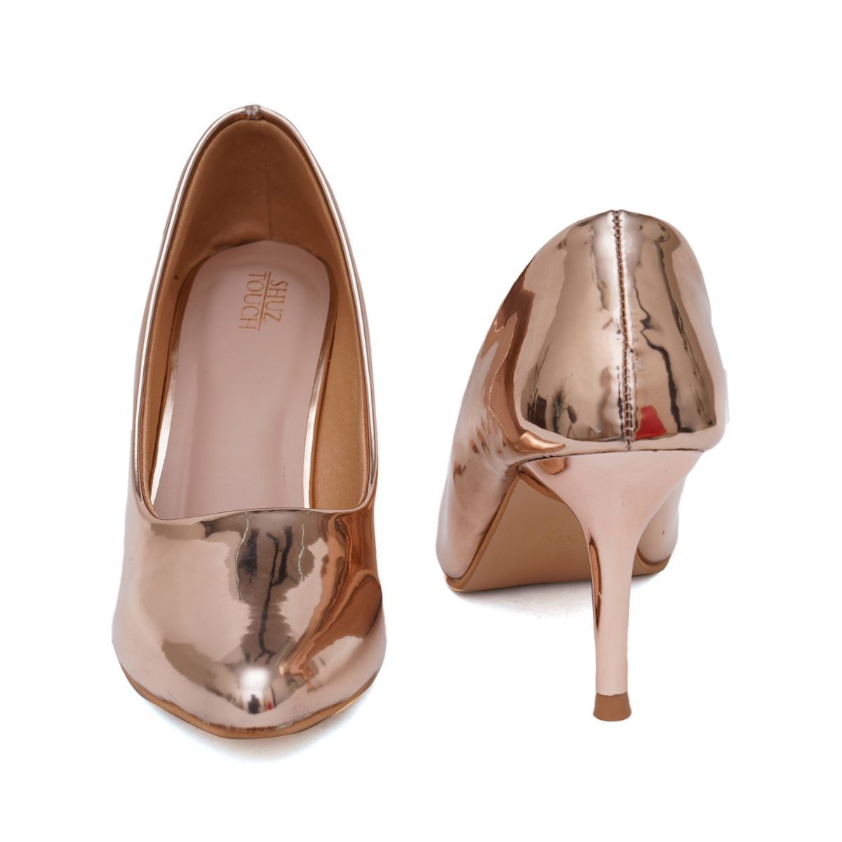 Shuz Touch Solid Nude Metallic Solid Pumps Buy Shuz Touch Solid Nude