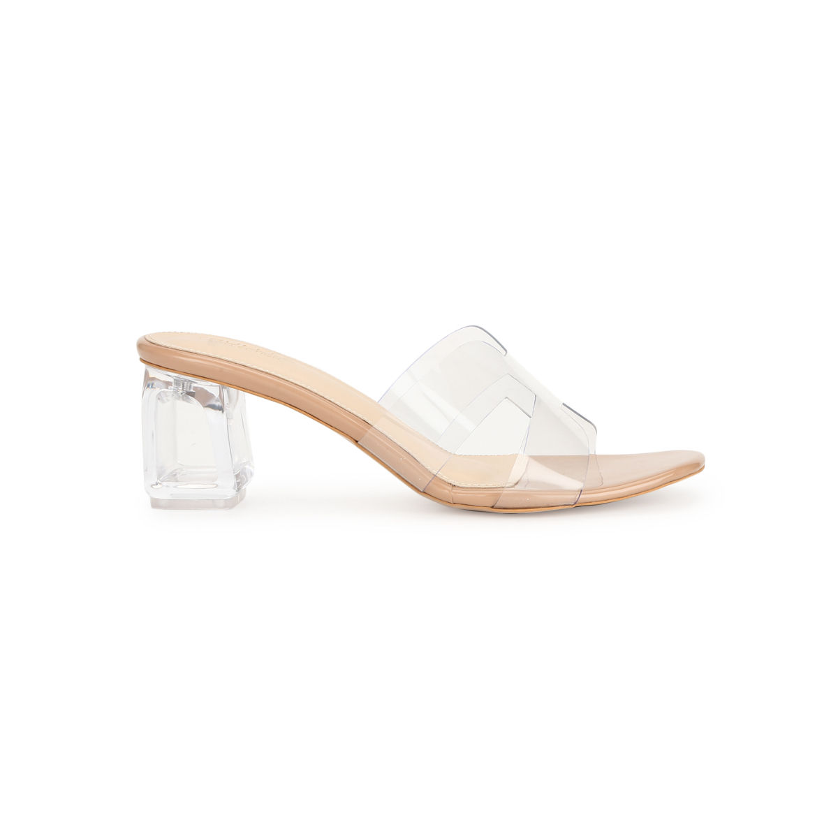 Truffle Collection Nude Patent Perspex Block Heel Mules Buy Truffle