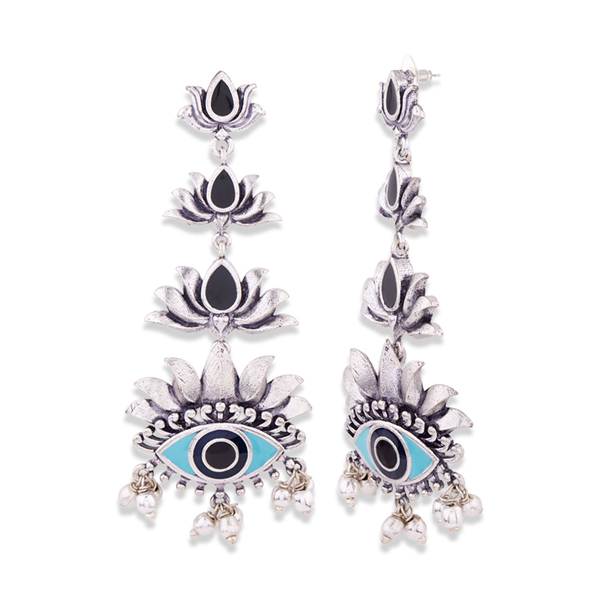 Buy Voylla Evil Eyes Layered Style Drop Earrings Online