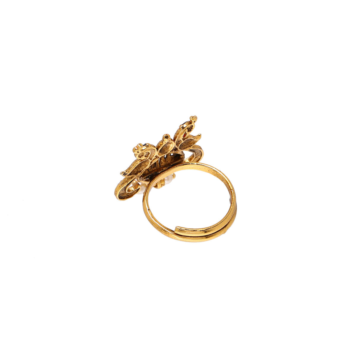 Shoshaa Gold Plated Blue Color Handcrafted Ring Buy Shoshaa Gold