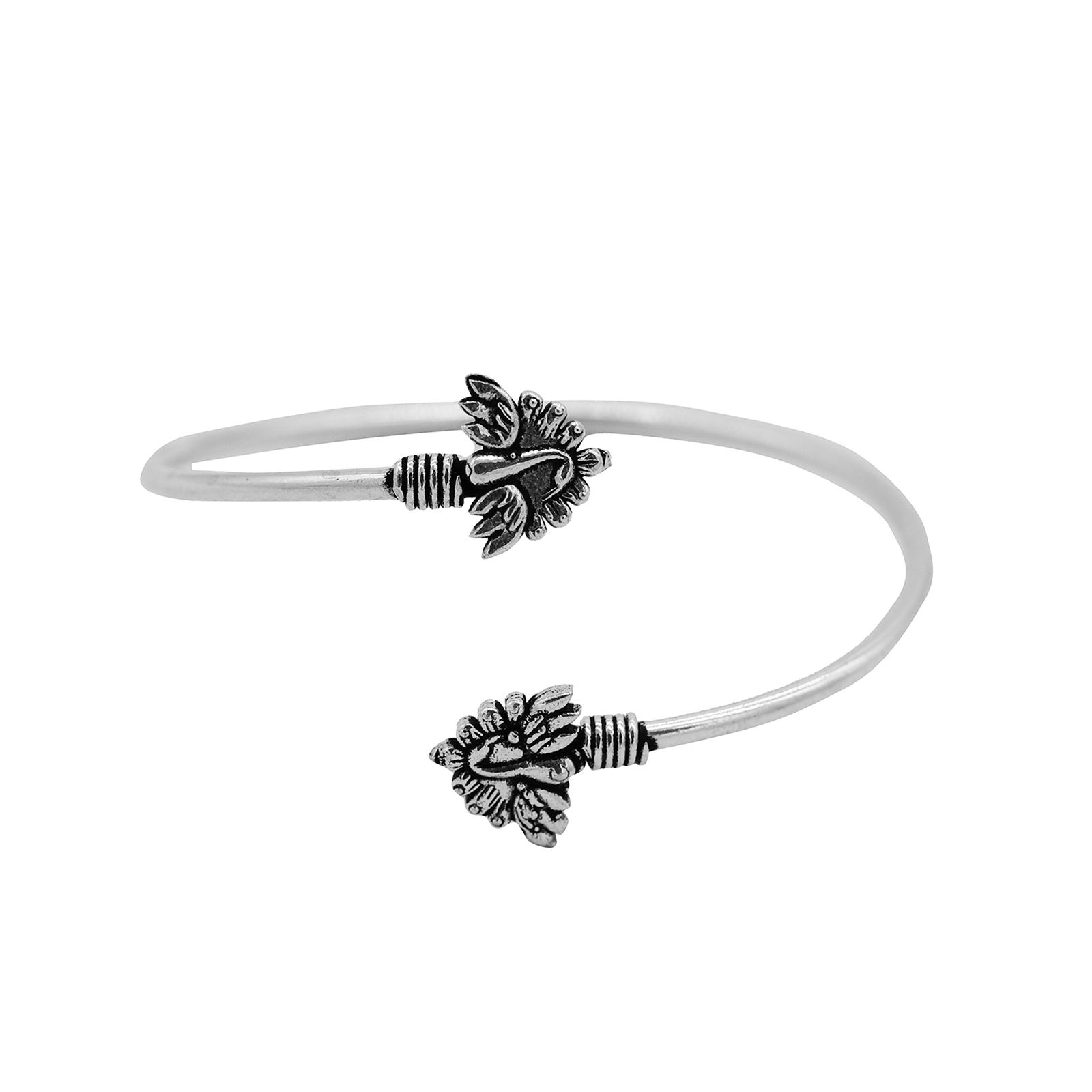 Buy Teejh Vetali Peacock Silver Oxidized Bracelet For Women Online