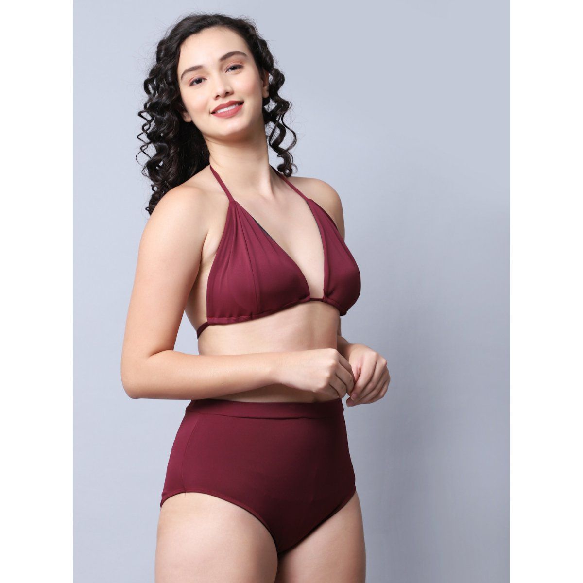 Buy Erotissch Women Purple Solid Bikini Swimwear Set Online