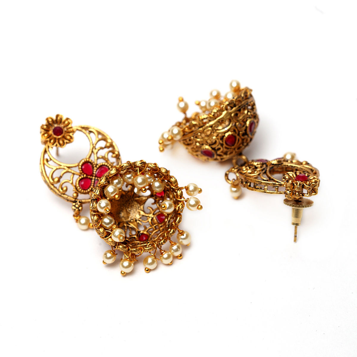 Buy Panash Gold Plated Red Stone Studded Handcrafted Sustainable