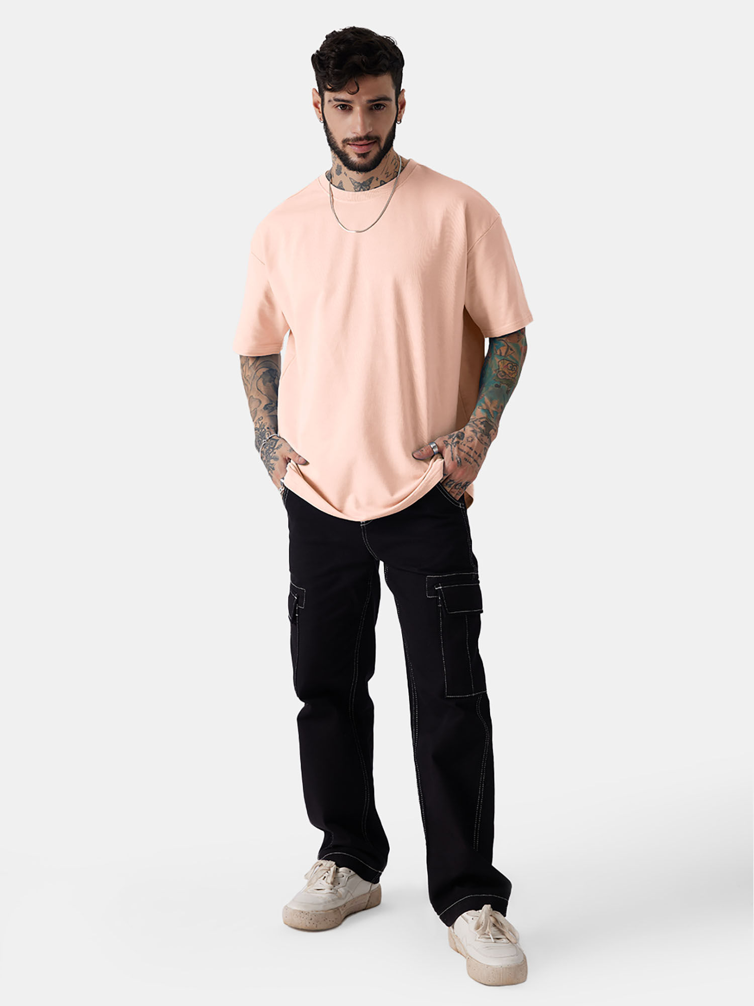 Buy The Souled Store Solids Nude Oversized T Shirts For Men Online