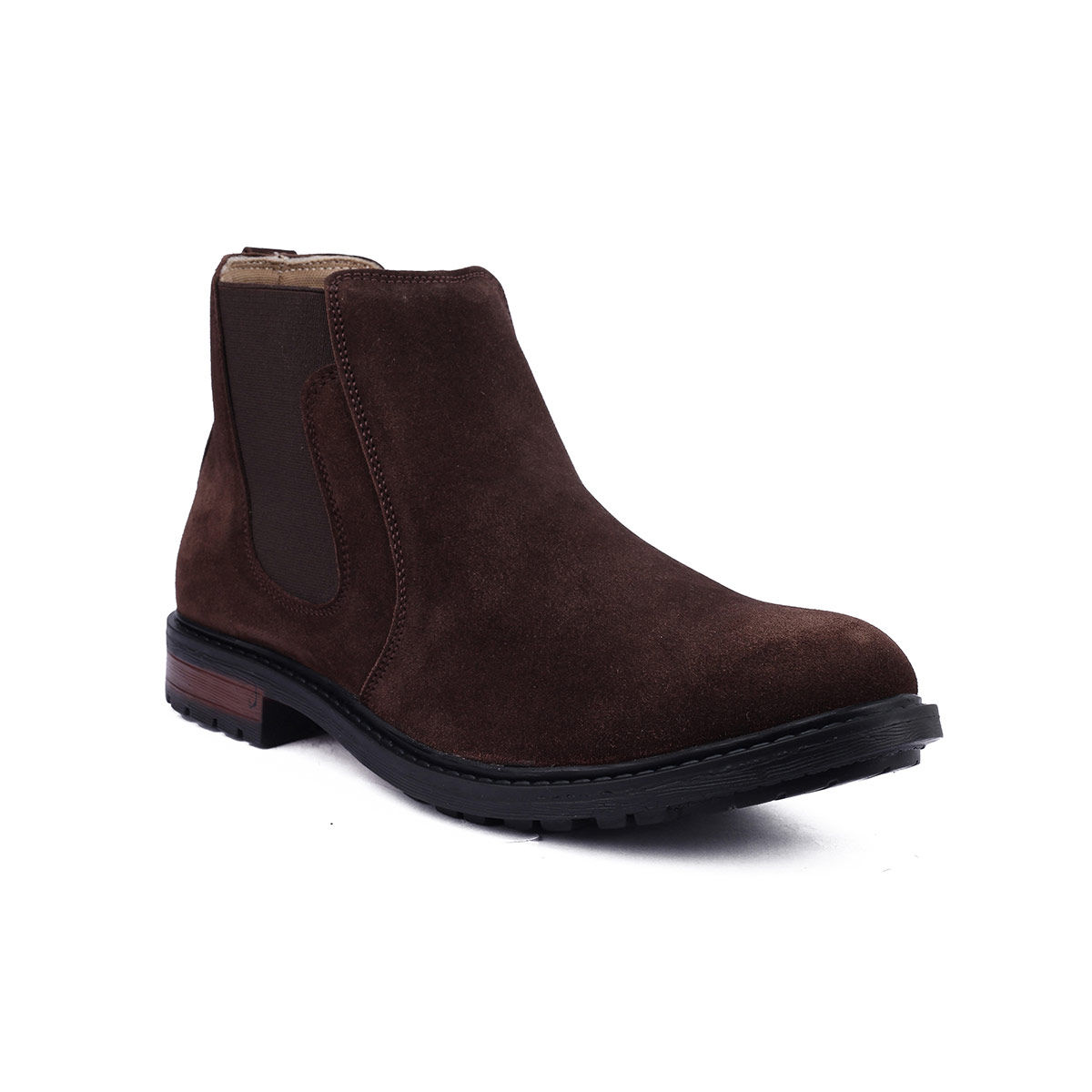 Buy Louis Stitch Solid Brown Italian Suede Leather Chelsea Boots Online