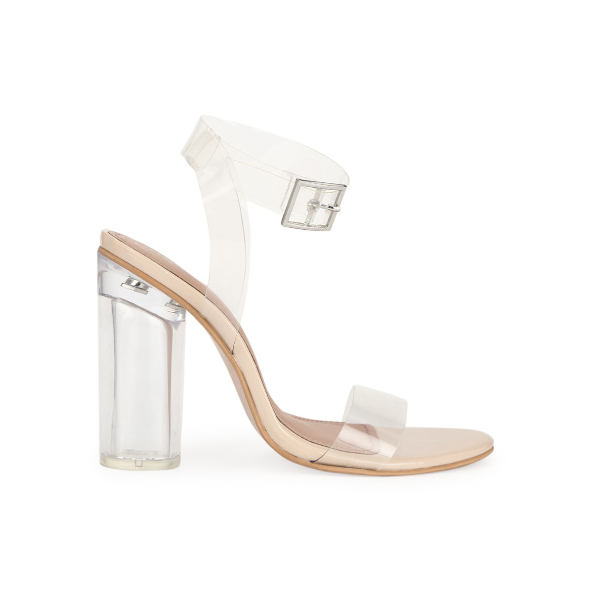 Truffle Collection Nude Patent Perspex High Block Heels Buy Truffle