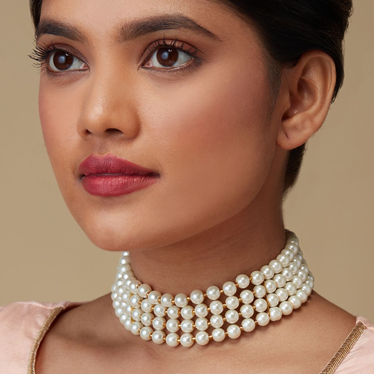 Azai By Nykaa Fashion Elegant Off White And Gold Pearl Studded Ethnic