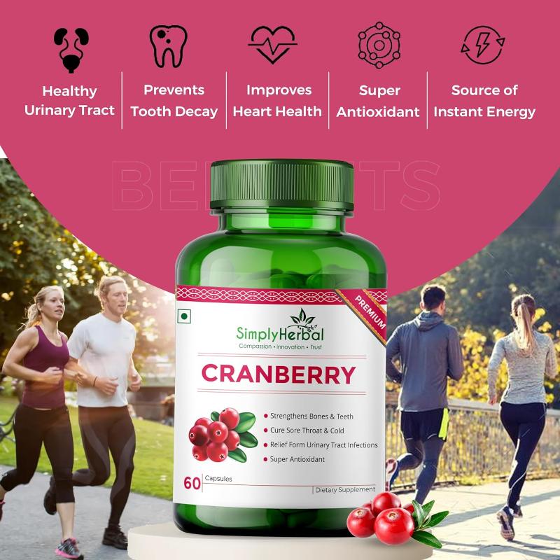 Buy Simply Herbal D Mannose Cranberry Extract Capsules 800mg Online