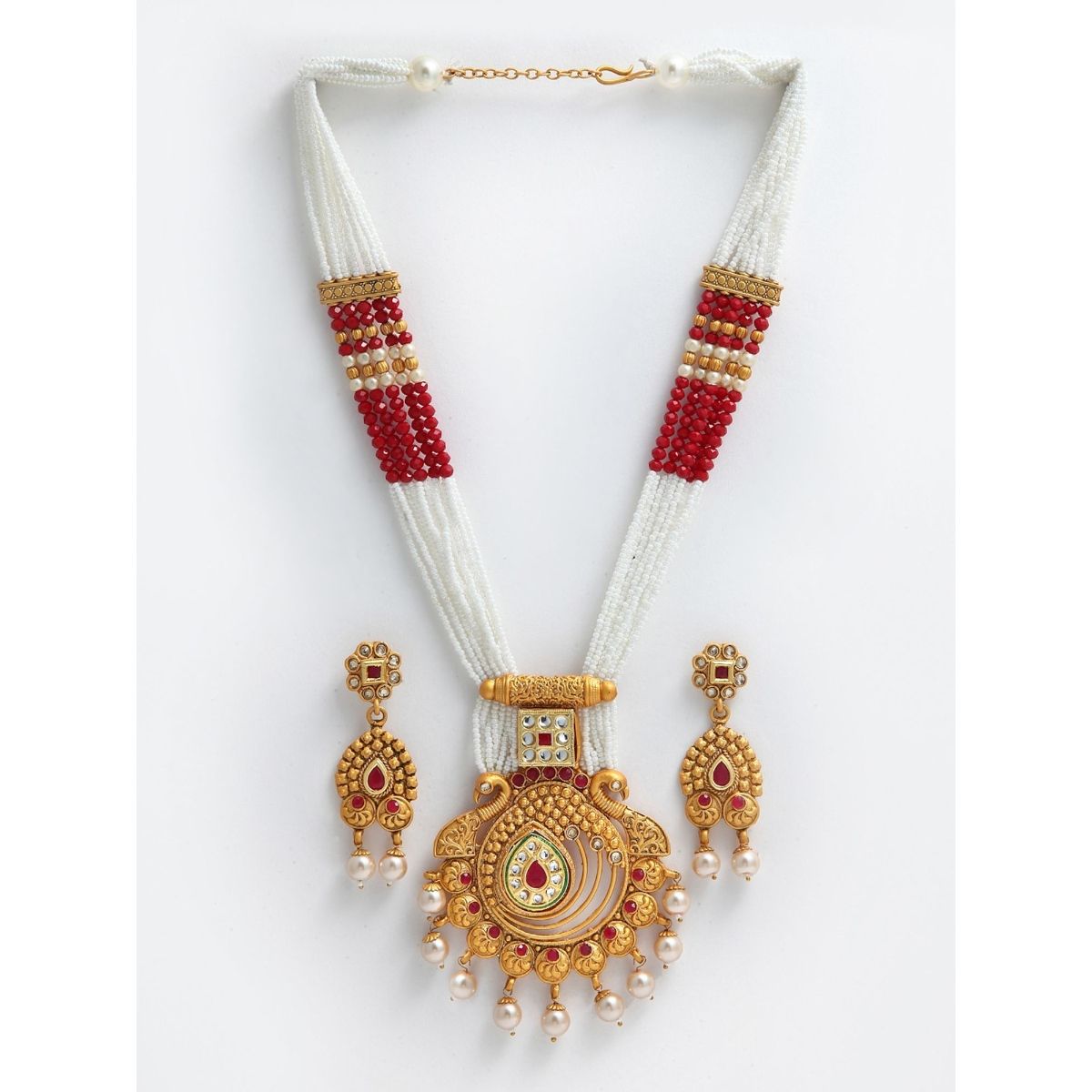 Panash Gold Plated Kundan Stone Studded Jewellery Set Buy Panash Gold