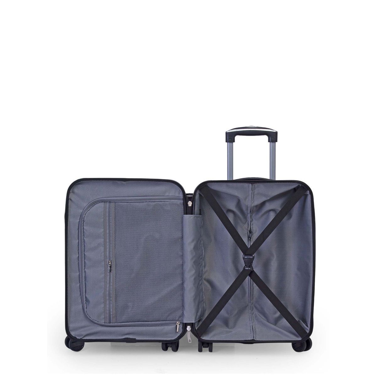 Buy Teakwood Black Textured Hard Sided Cabin Trolley Suitcase Online