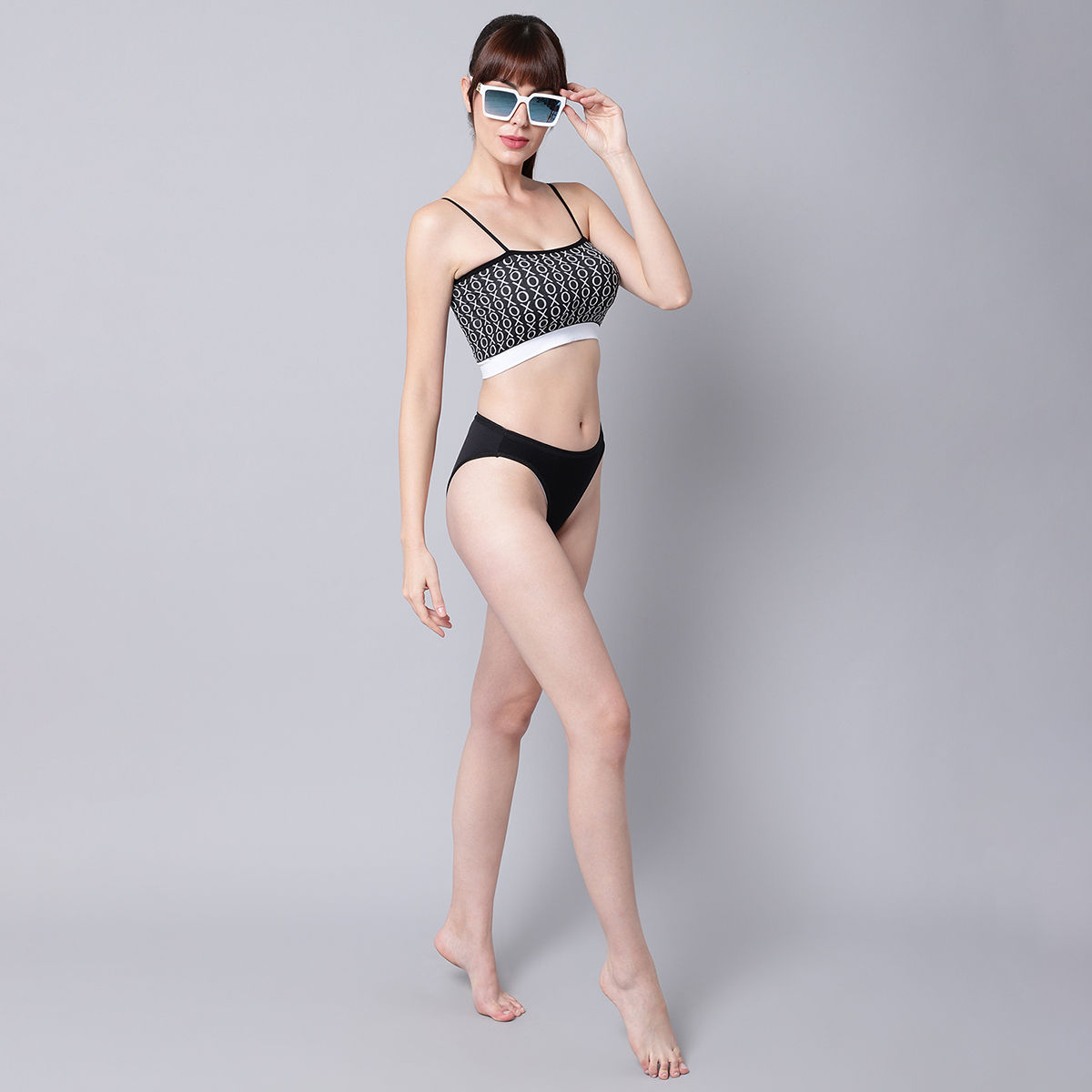 Buy Prettycat Summer Casual Bralette Bra Panty Lingerie Set Black Online