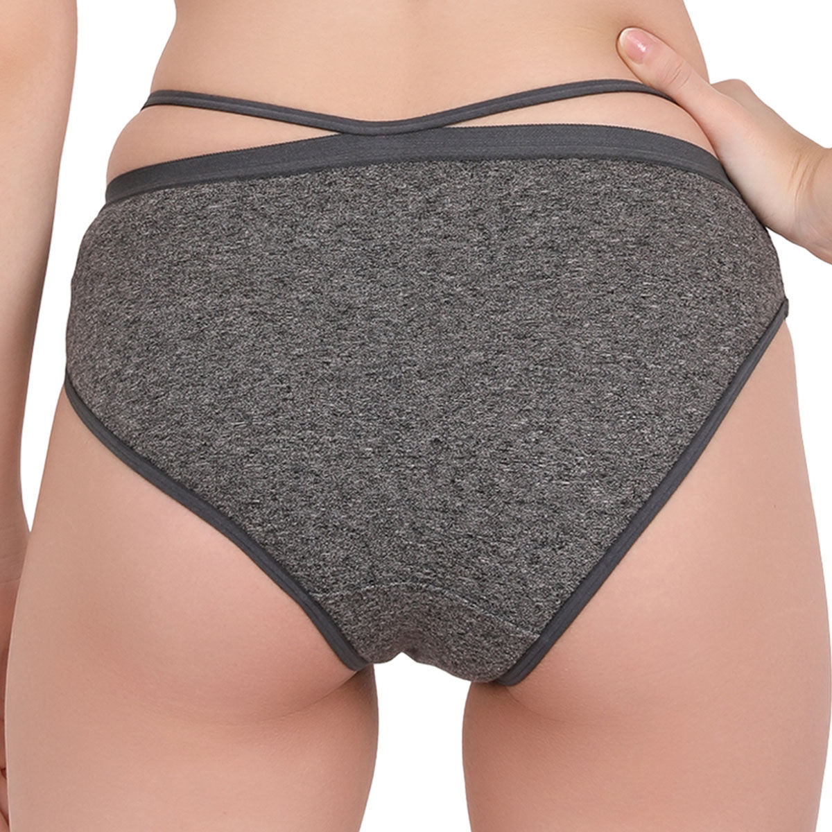 Buy Curwish Beautiful Basics Grey Melange Bikini Panty Online