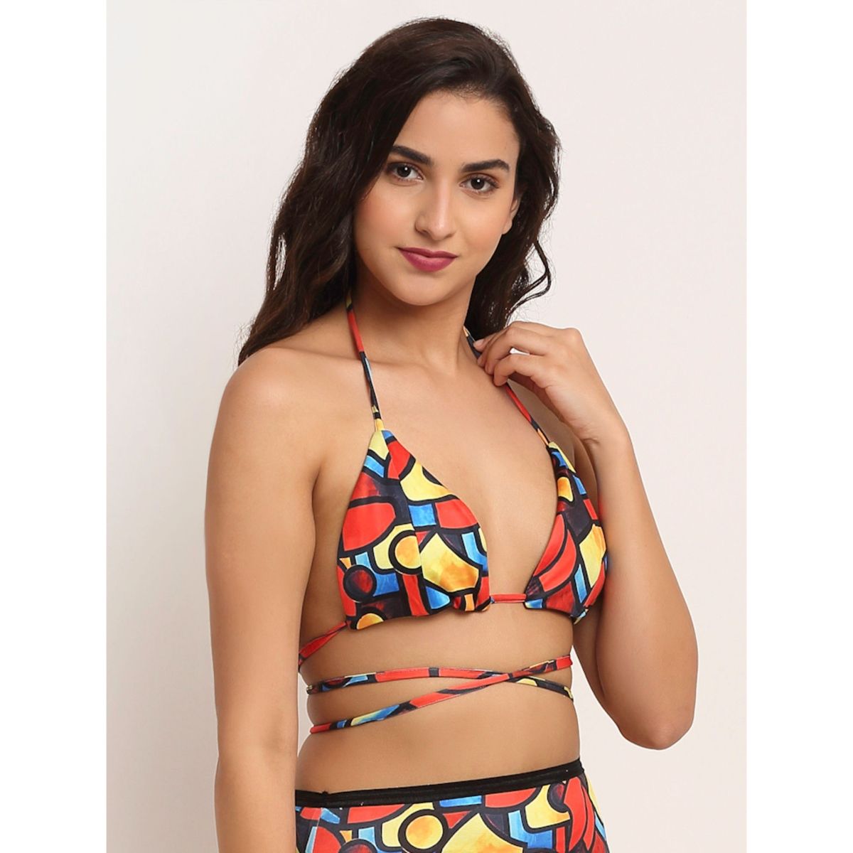 Erotissch Women Red Black Printed Swim Bikini Bra Buy Erotissch