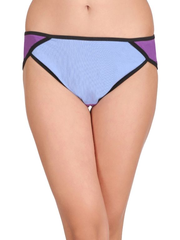 Clovia Pack Of 2 Cotton Low Waist Colour Block Bikini Panty Multi