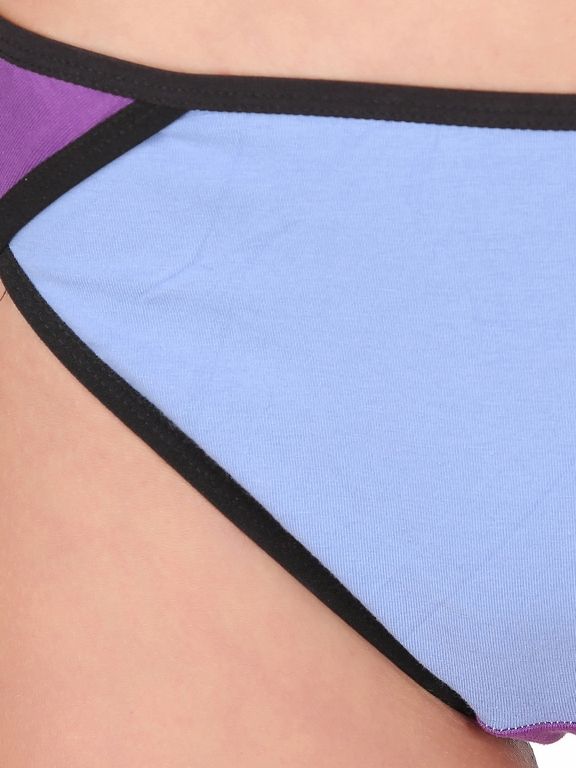 Clovia Pack Of 2 Cotton Low Waist Colour Block Bikini Panty Multi