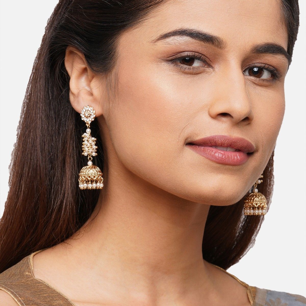 Accessorize London Ethnic Diamante Gold Jhumkas Buy Accessorize London