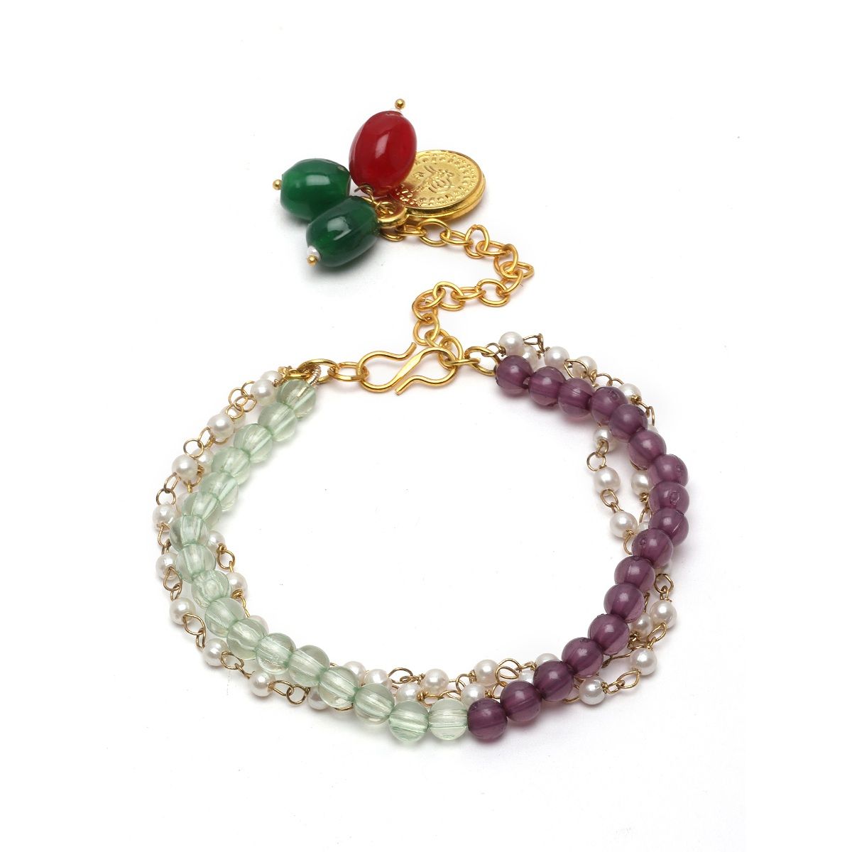 Buy Dugran By Dugristyle Purple And Green Adjustable Bracelet With