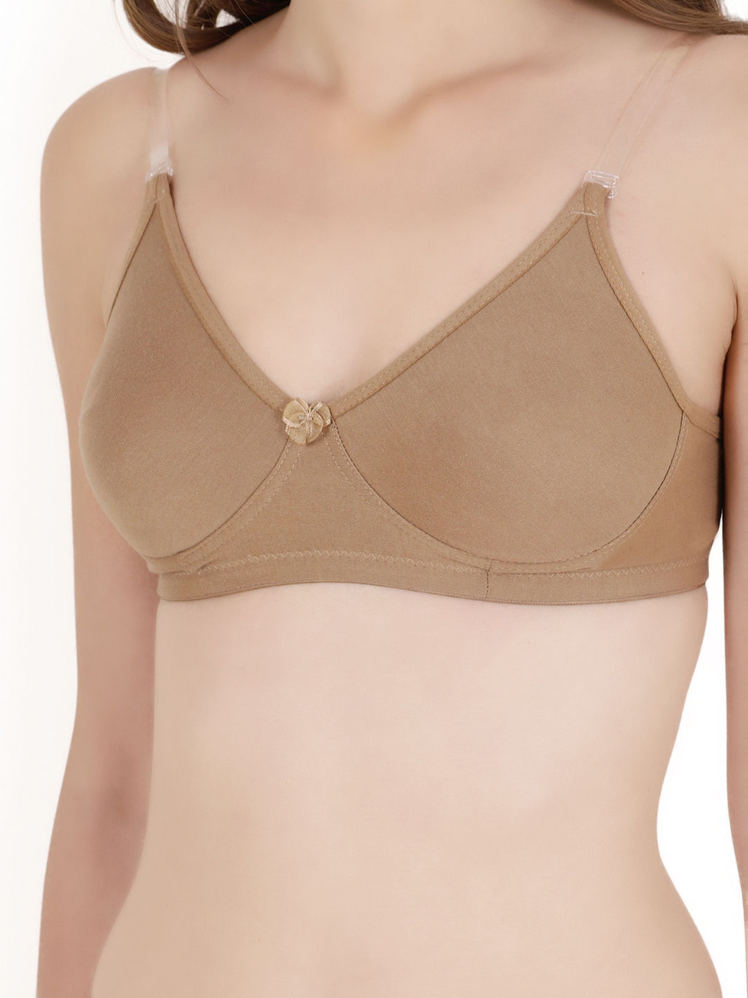 Buy Floret Pack Of Solid T Shirt Bra Nude Pink Online