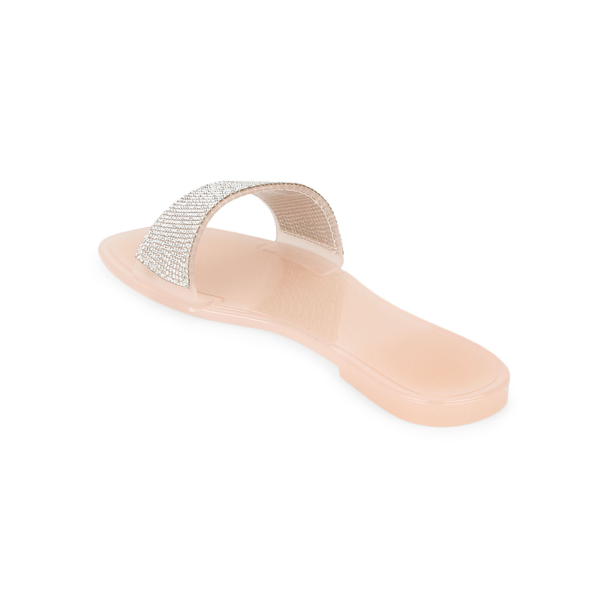 Buy Truffle Collection Nude Pvc Diamante Stripe Slip On Flats Online