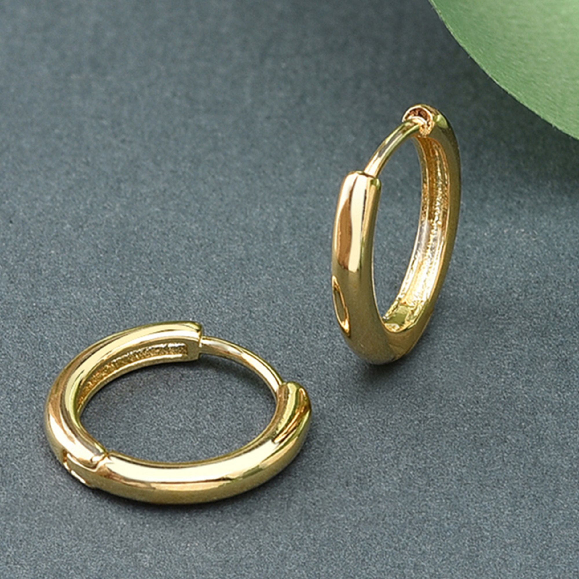 Buy Accessorize London Real Gold Plated Plain Huggee Hoop Earrings For