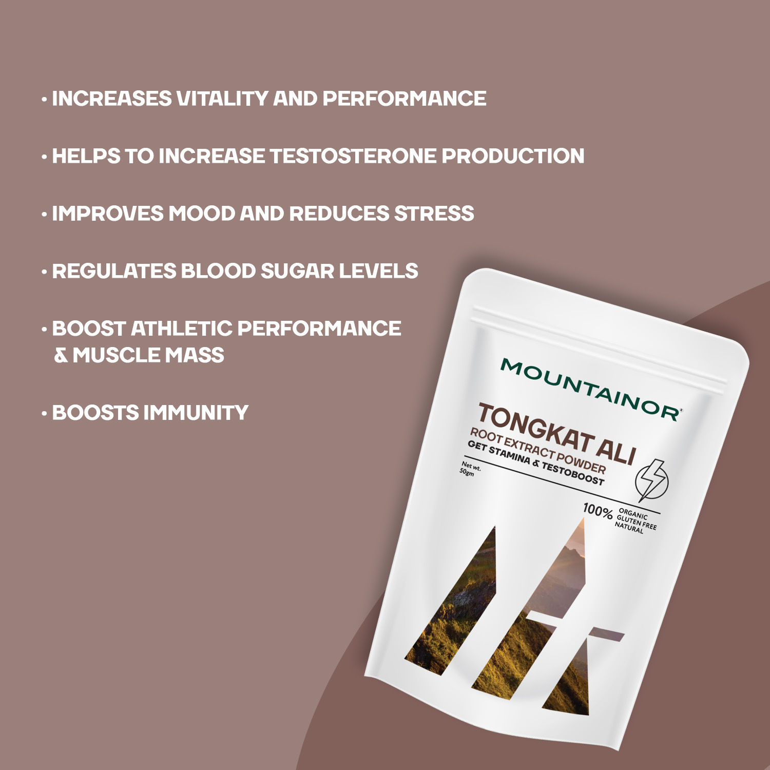 Mountainor Tongkat Ali Root Extract Powder With Active Eurycomanone