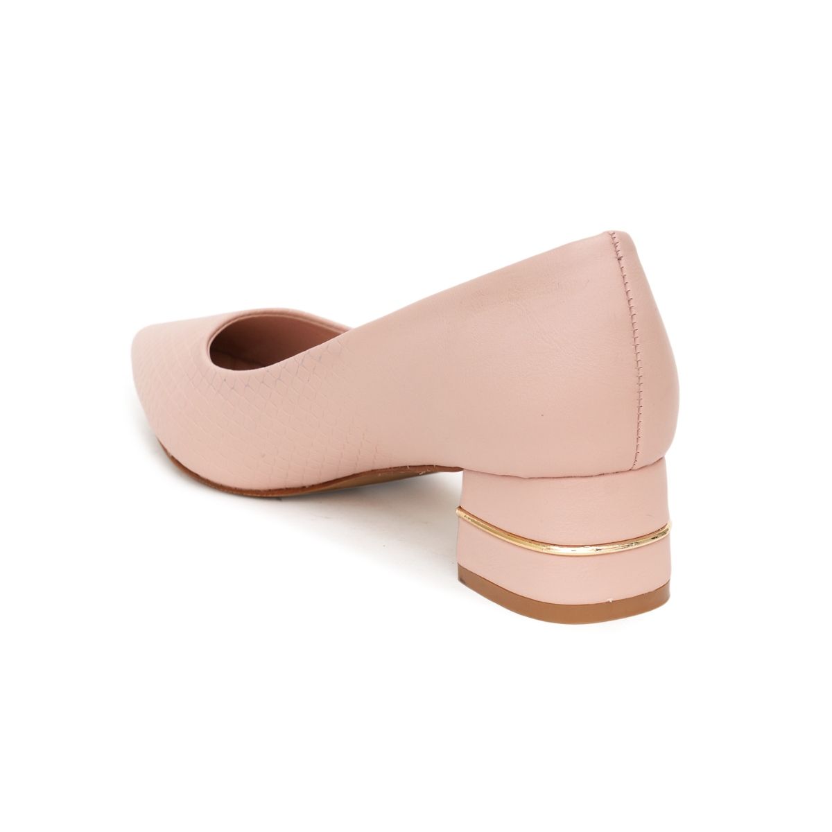 Buy Sherrif Shoes Womens Nude Block Heel Pumps Online