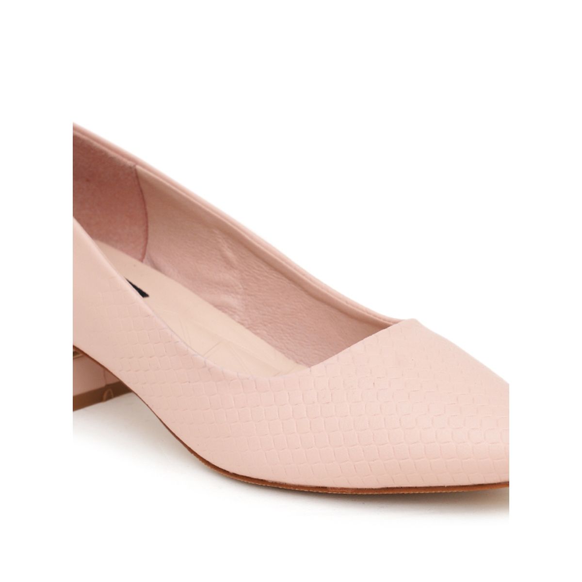 Buy Sherrif Shoes Womens Nude Block Heel Pumps Online