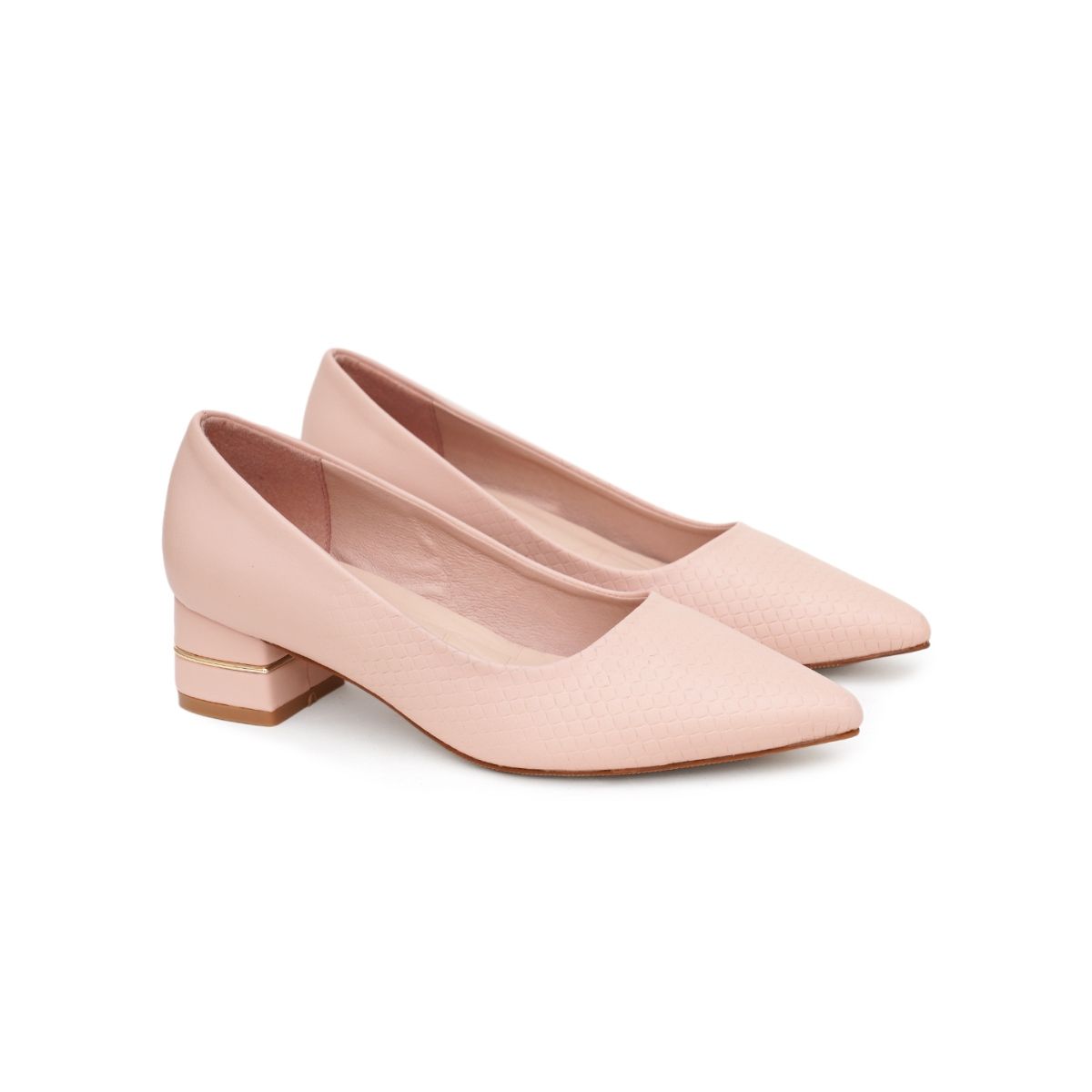 Buy Sherrif Shoes Womens Nude Block Heel Pumps Online