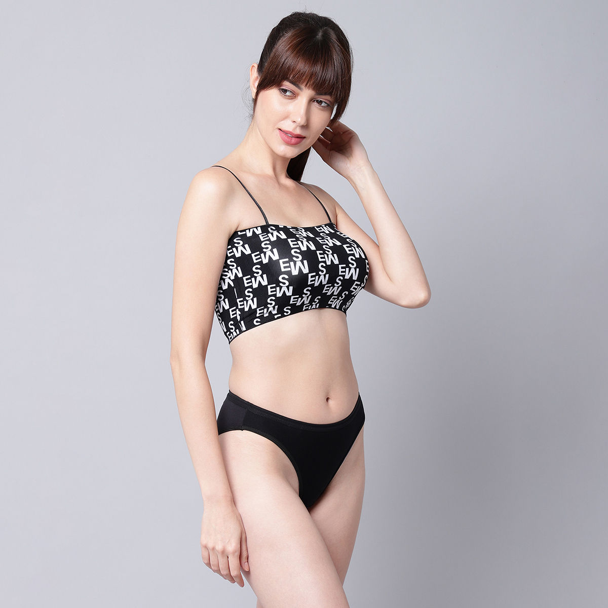 Buy Prettycat Summer Casual Bralette Bra Panty Lingerie Set Black Online