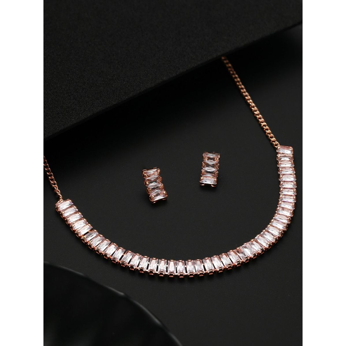 Buy Jazz And Sizzle Rose Gold Plated American Diamond Studded