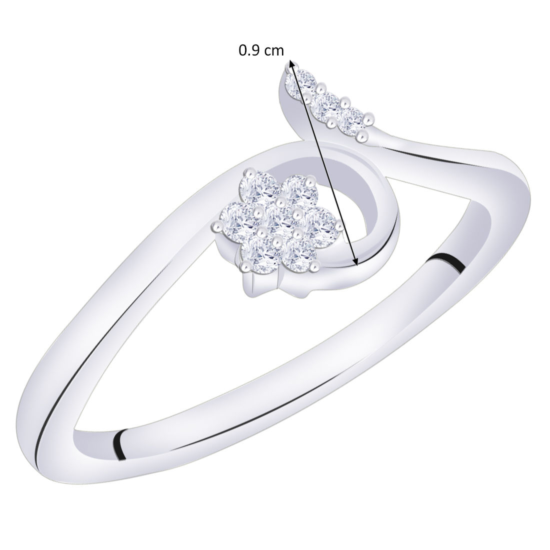 Peora 925 Sterling Silver Rhodium Finish Fresh Fleur Cz Ring Buy Peora