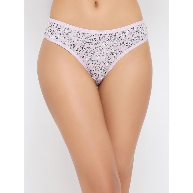 Buy Clovia Cotton Spandex Low Waist Outer Elastic Bikini Panty Pink Online