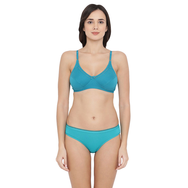Clovia Cotton Non Padded Non Wired Full Cup Bra Low Waist Bikini