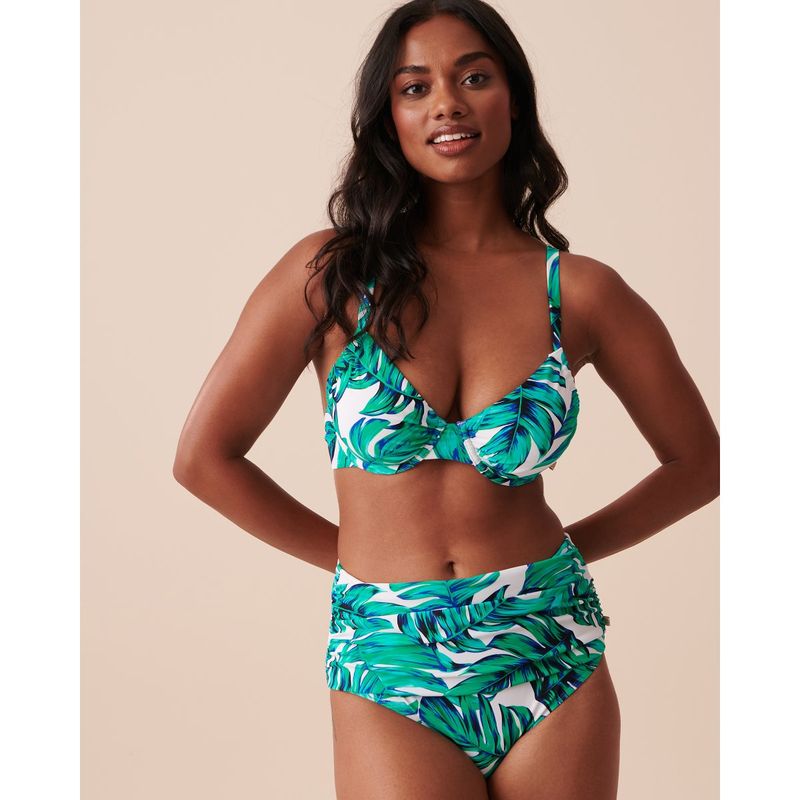 Buy La Vie En Rose Green Palm Leaves Recycled Fibers Bikini Top Online