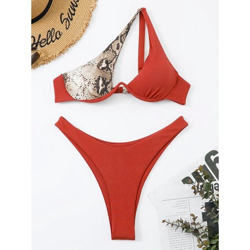 Buy Womanlikeu Red Printed Bikini Set Of Online