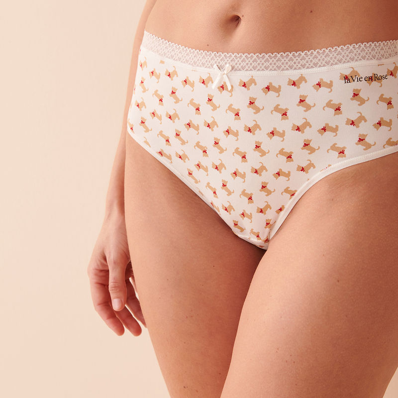 Buy La Vie En Rose Super Soft Lace Detail High Waist Bikini Panty