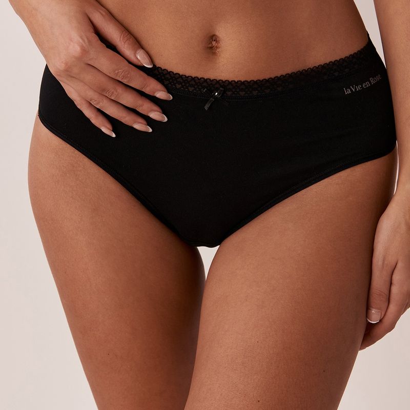 Buy La Vie En Rose Lace Detail Super Soft High Waist Bikini Panty Online