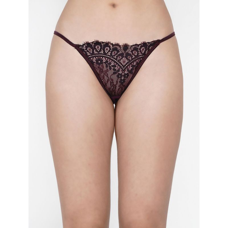 Buy Erotissch Women Purple Self Design Bikini Briefs Online