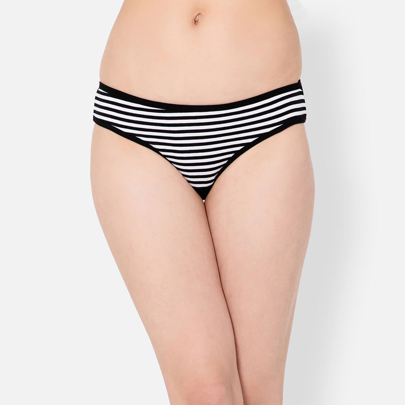 Buy Clovia Cotton Spandex Low Waist Outer Elastic Bikini Panty Online