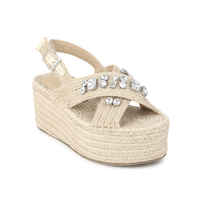 Truffle Collection Nude Jute Wedges Buy Truffle Collection Nude Jute