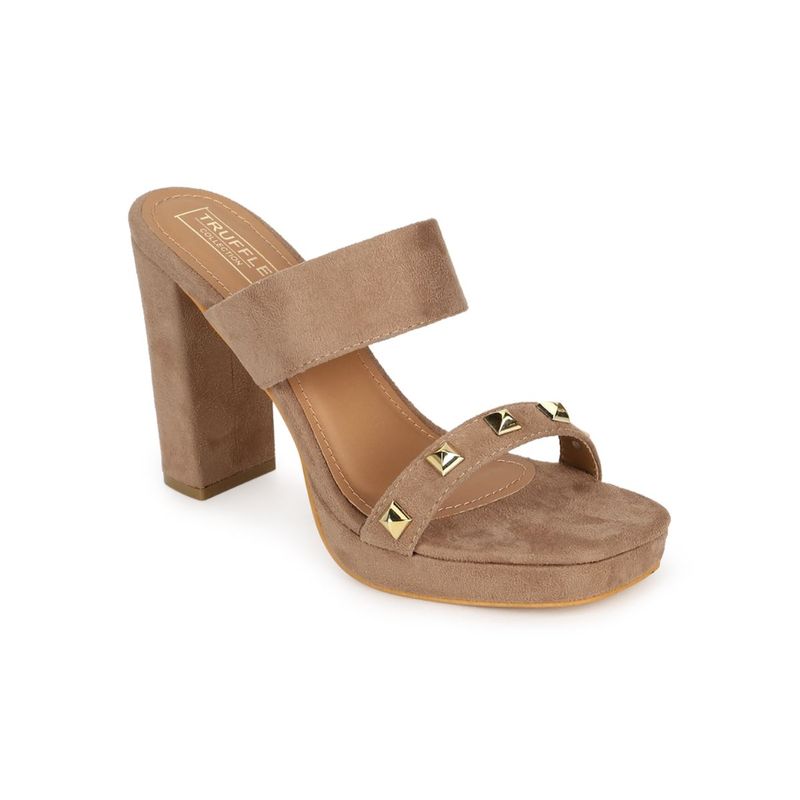 Buy Truffle Collection Nude Solid Heels Online