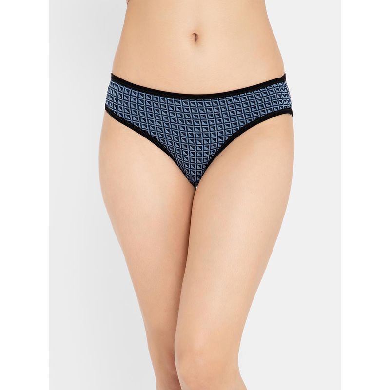 Clovia Low Waist Printed Bikini Panty In Blue Cotton Blue Buy Clovia
