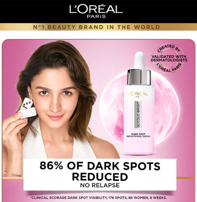 Buy L'Oreal Paris Glycolic Bright 8% [Melasyl + Niacinamide] Face Serum for Brightening Dark Spots Online