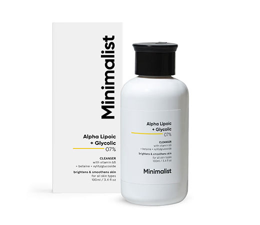  Minimalist 7% ALA & AHA Brightening Face Wash With Vitamin B5 & Glycolic acid For Glowing Skin 