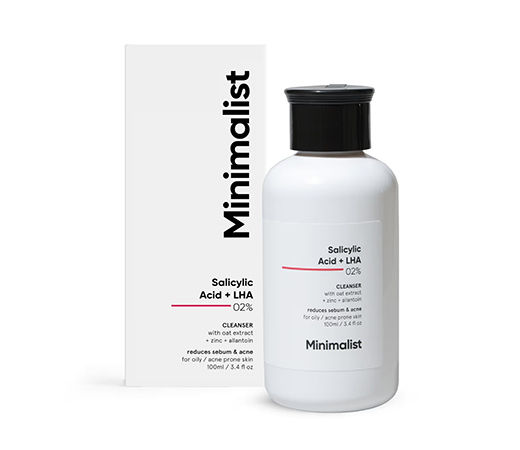 Minimalist 2% Salicylic Acid + LHA Face Cleanser With Zinc For Reducing Sebum & Acne