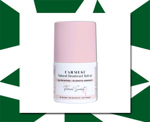 Carmesi Natural Deodorant Roll-on for Women - 95% Natural - No Aluminium