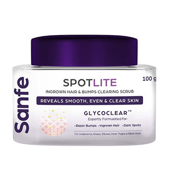Sanfe Spotlite Ingrown Hair & Bumps Clearing Body Scrub For Dark Underarms, 10% Glycolic Acid
