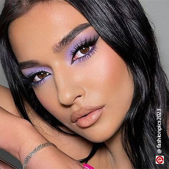 Lavender colour eye makeup look